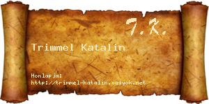 Trimmel Katalin névjegykártya